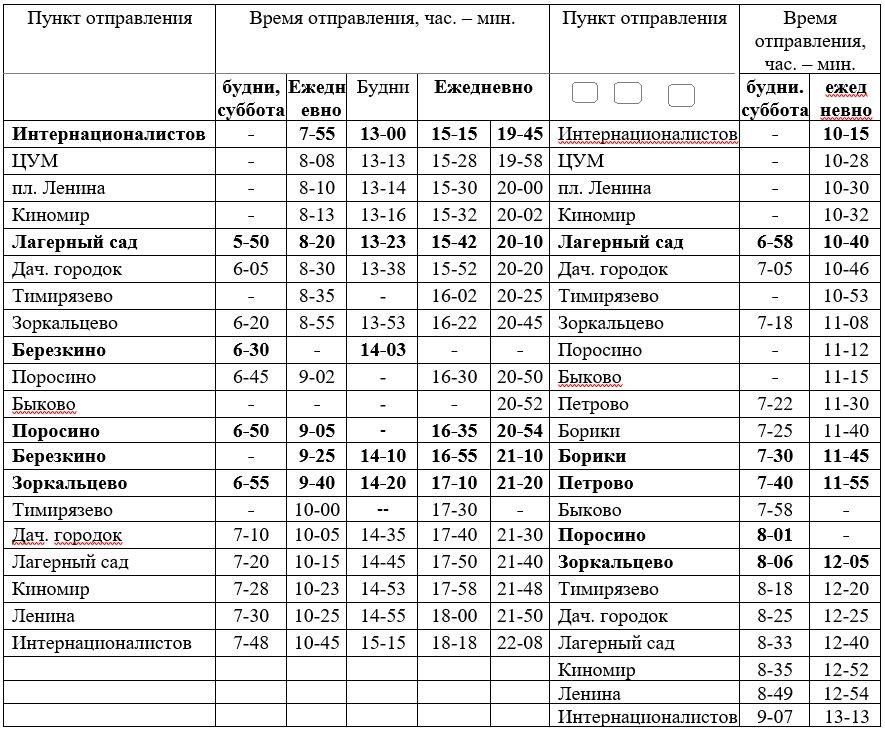 112 автобус Томск расписание